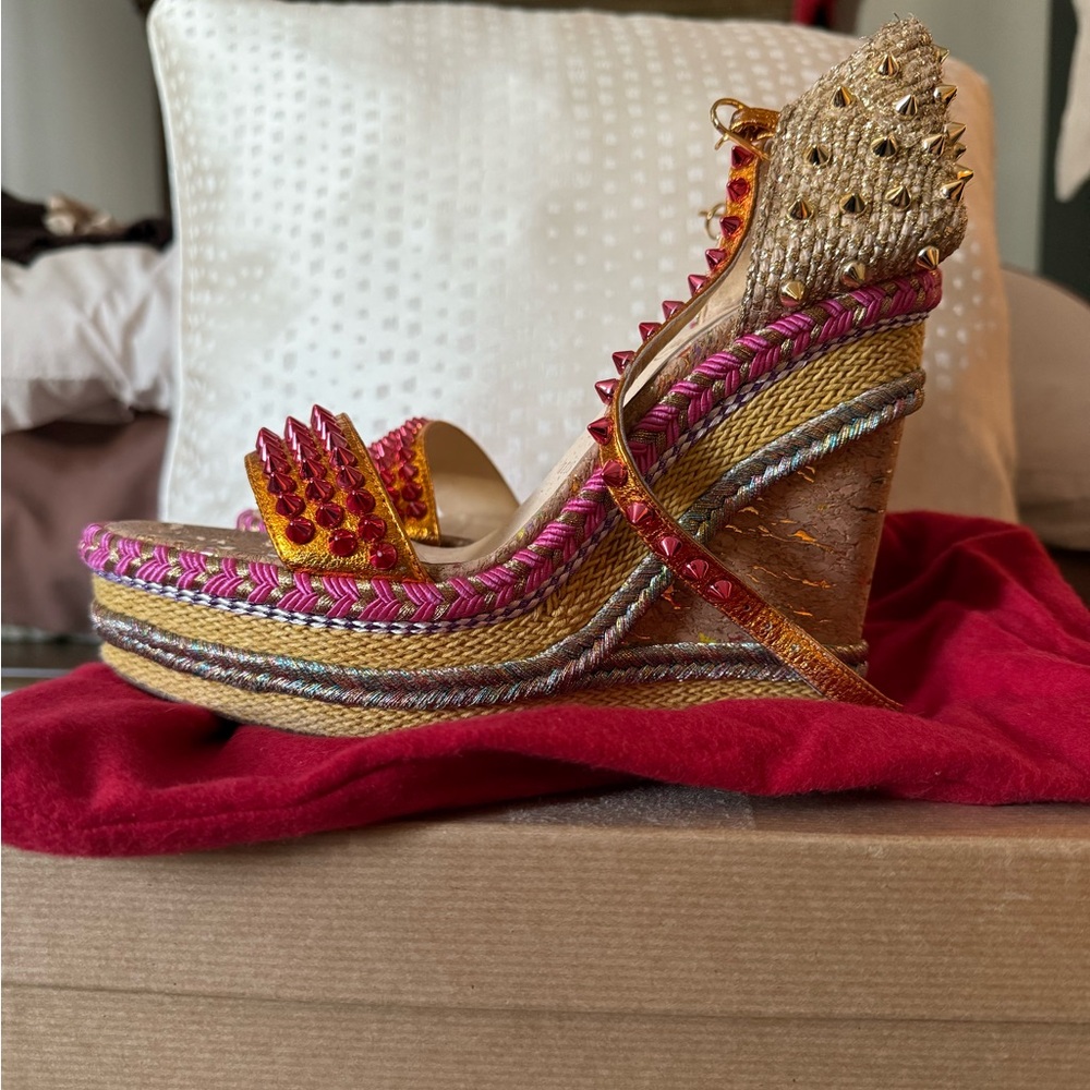 Christian Louboutin rockstud wedges
